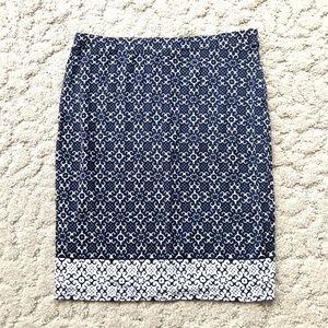 Max Studio Skirt M Navy Blue Stretch